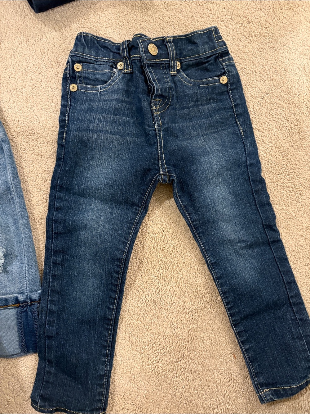 7 for all Mankind Classic Girls Dark Blue Stretch Denim Jeans